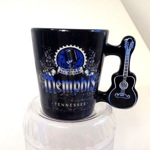 Vintage Souvenir Memphis Tennessee Guitar Handle Shot Glass Whiskey